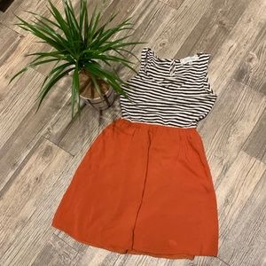 Comfy Black and White Striped Dress with Pockets